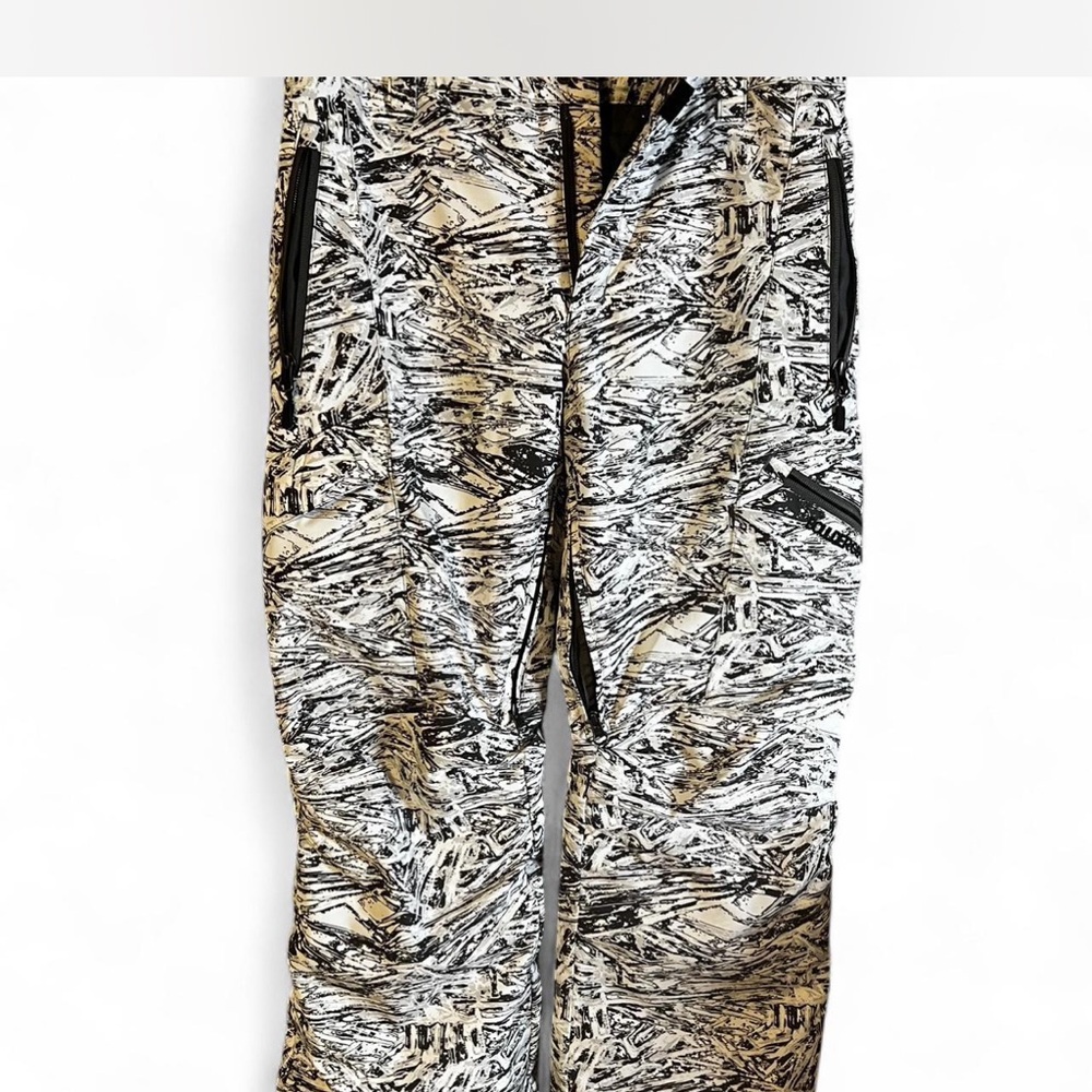 Black and White Snow Pants Contrast Side Panels